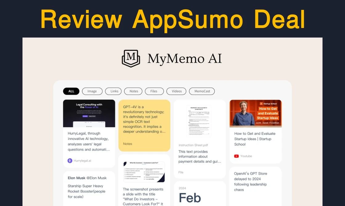 MyMemo AI Review AppSumo Deal