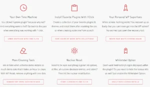 WP Reset Features