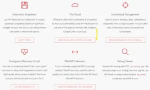 WP Reset Features